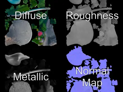 Tropical Island Scene D Model Pack Low-poly 3D model