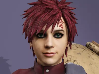 Gaara Realistic Ninja Naruto Next-Gen Quality UE Engine Ready 3D model
