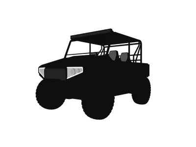 Side by Side Low-poly 3D model