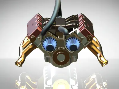 Engine V6 3D model