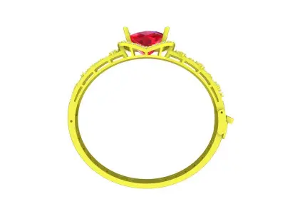 Elegant Cushion Halo Gemstone Ring for Fine Jewelry Design 7344 3D print model