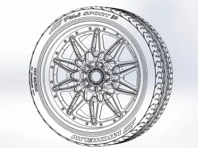 Wheels Schott Paradigm PT 20inch for your scale model 3D print model