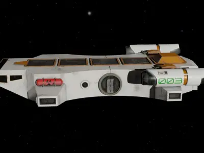 Spaceship 3D model star wars spacecraft flying in space Low-poly 3D model