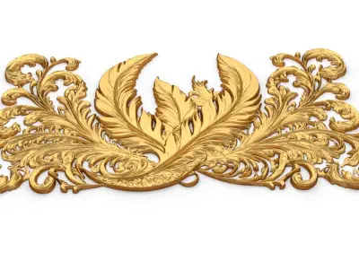 feather decor set wall panel 13 3D model