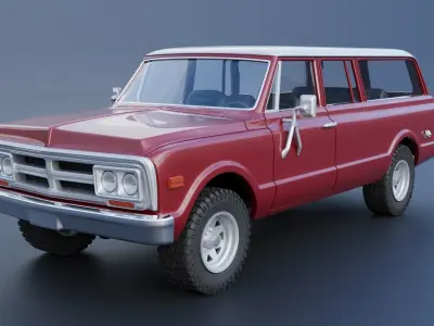 GMC Suburban 1972  3D print model
