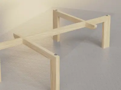 minimalist table wood Free low-poly 3D model