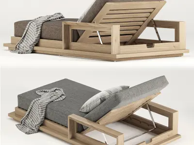  Puebla Outdoor Chaise By Arhaus 3D model