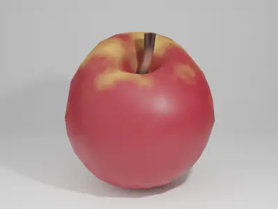 Stylized PBR Apple Low-poly 3D model