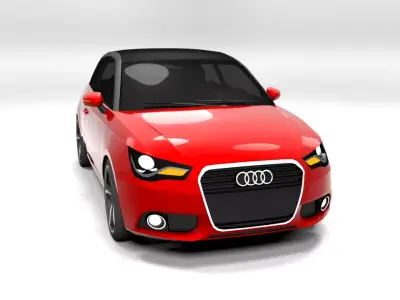 AUDI A1 3DOOR LOWPOLY Low-poly 3D model