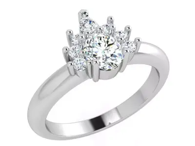 Pear Diamond Ring 3974 3D print model