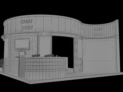  Booth Exhibition Stand a18  3D model