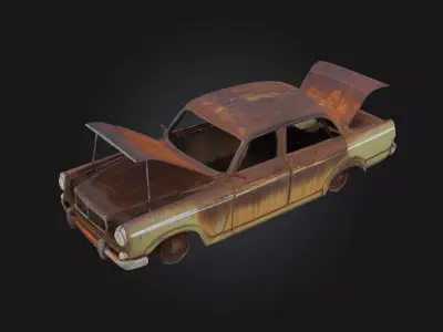 Rusty Time Capsule  Forgotten Relic from a Bygone Era 3D model
