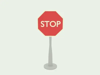 Road sign collection Low-poly 3D model