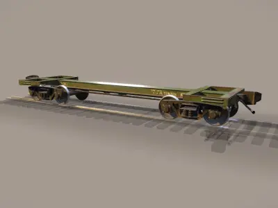 Railway Car Frame Low-poly 3D model