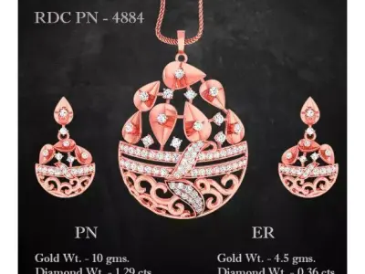 Pendant Earrings combo - 4884 3D print model