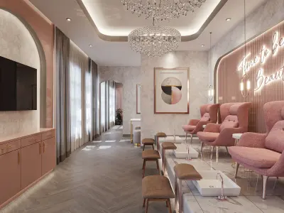 Salon Contemporer Design Blender - Fbx - Obj 3D model