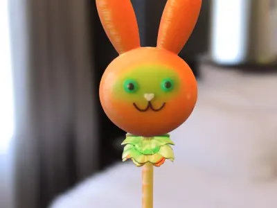 Cartoon Bunny Lollipop Low-poly 3D model