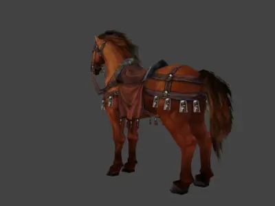 Horse world of warcraft Low-poly 3D model