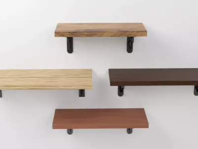 Wooden Shelf 3D Model 3D model