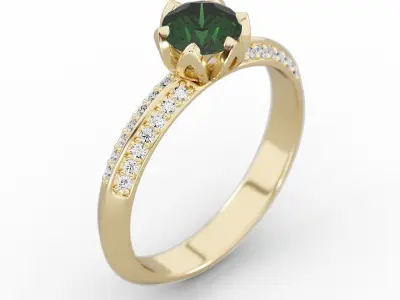 Wedding ring stone 6mm Size 10US 3D print model