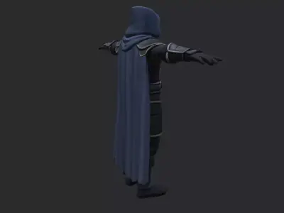 Dark Assassin Knight Low Poly Game Character Low-poly 3D model
