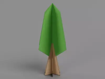 Paper Tree V1 Low-poly 3D model