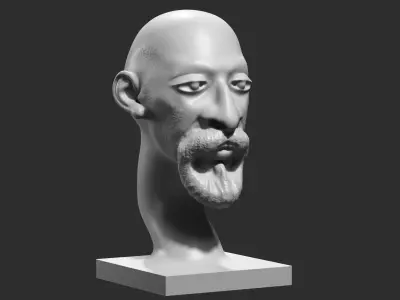 human head modern sculpture 3d print model 86 3D print model