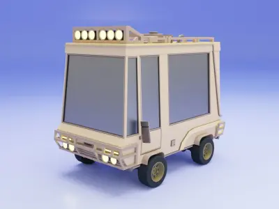 Motorhome - Truck model Low-poly 3D model