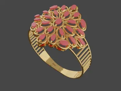 Flower Ring Free 3D print model get