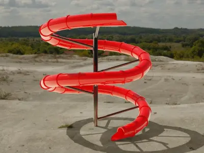 Water Slide Low-poly 3D model