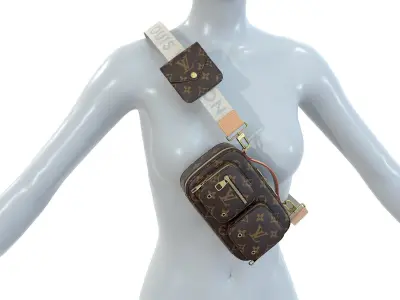 Louis Vuitton Utility Crossbody Bag Monogram Low-poly 3D model