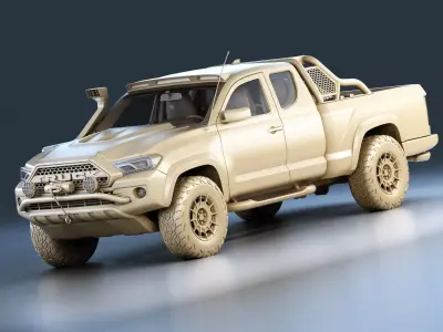 Generic Pickup Truck Game Ready Mesh Lowpoly Low-poly 3D model