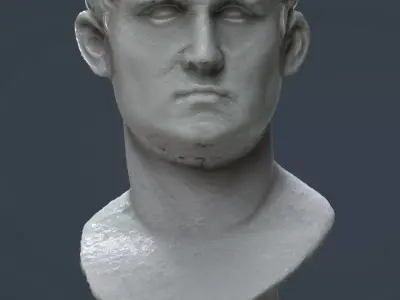 BUST of roman emperor person Low-poly 3D model