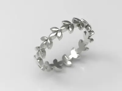 R 193 Leaf style ring 3D print model