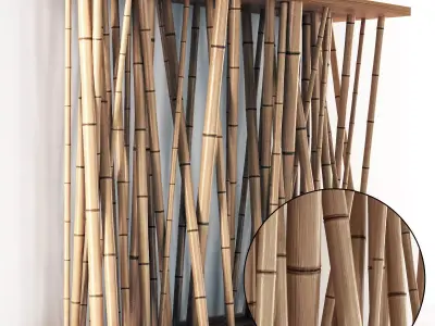 Bamboo decor wall n7 3D model