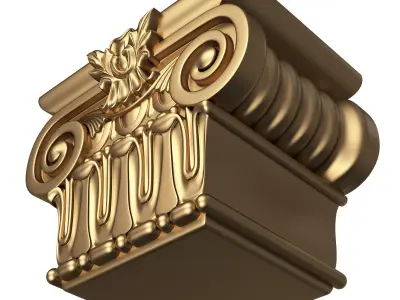 Carved Capital 01002 Low-poly 3D model
