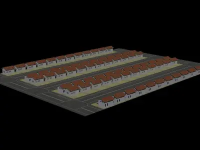 Free Low Poly Neighbourhood For Simple Rendering Free low-poly 3D model