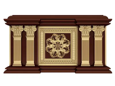 Chest 03 Red Low-poly 3D model