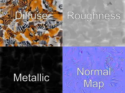 Realistic Bengal Tiger 3D Model with Detailed Textures Low-poly 3D model