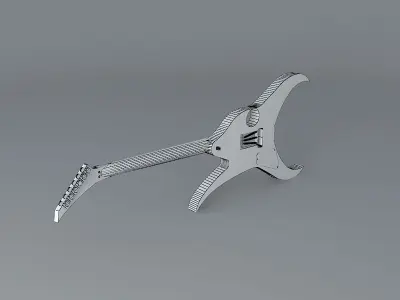 All black stealth guitar Free 3D model