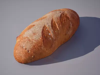 Rye Bread 5K triangles 4K PBR textures Low-poly 3D model