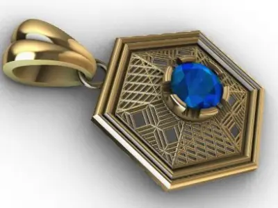 DIRECT CASTING DIAMOND PENDANT Texture 3D print model 3D print model