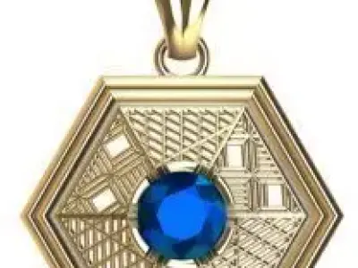 DIRECT CASTING DIAMOND PENDANT Texture 3D print model 3D print model