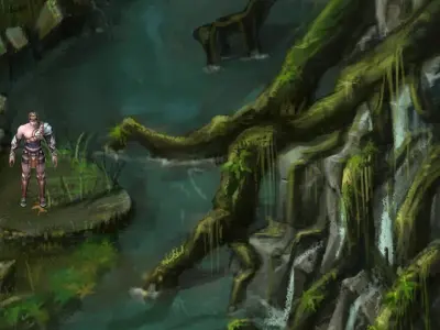 Stone Fallen Land - Tree Roots 01 3D model