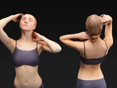 Scanned lovely  female 14 Low-poly 3D model