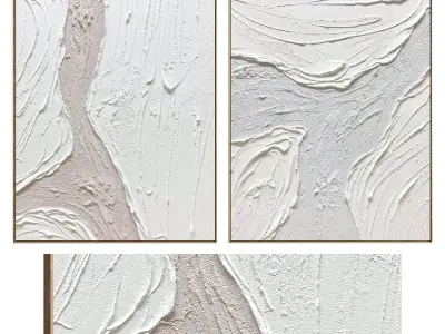 Plaster Two Photo Frame 509 Low-poly 3D model