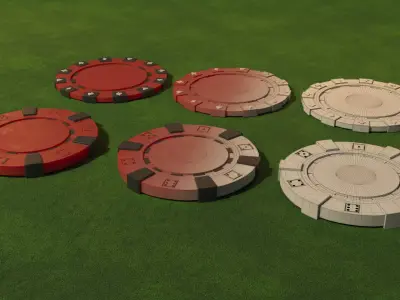 Poker chips 3D model