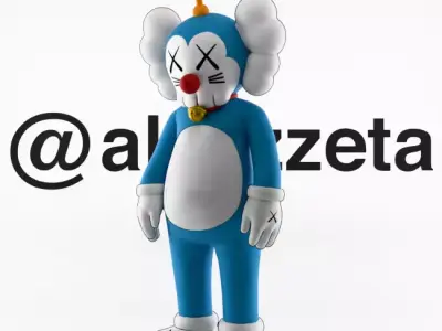 Kaws Doraemon Textured Low-poly 3D model