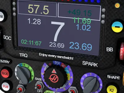 VF16 Steering Wheel Low-poly 3D model