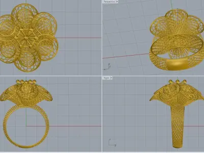 woman ring 3D print model 8